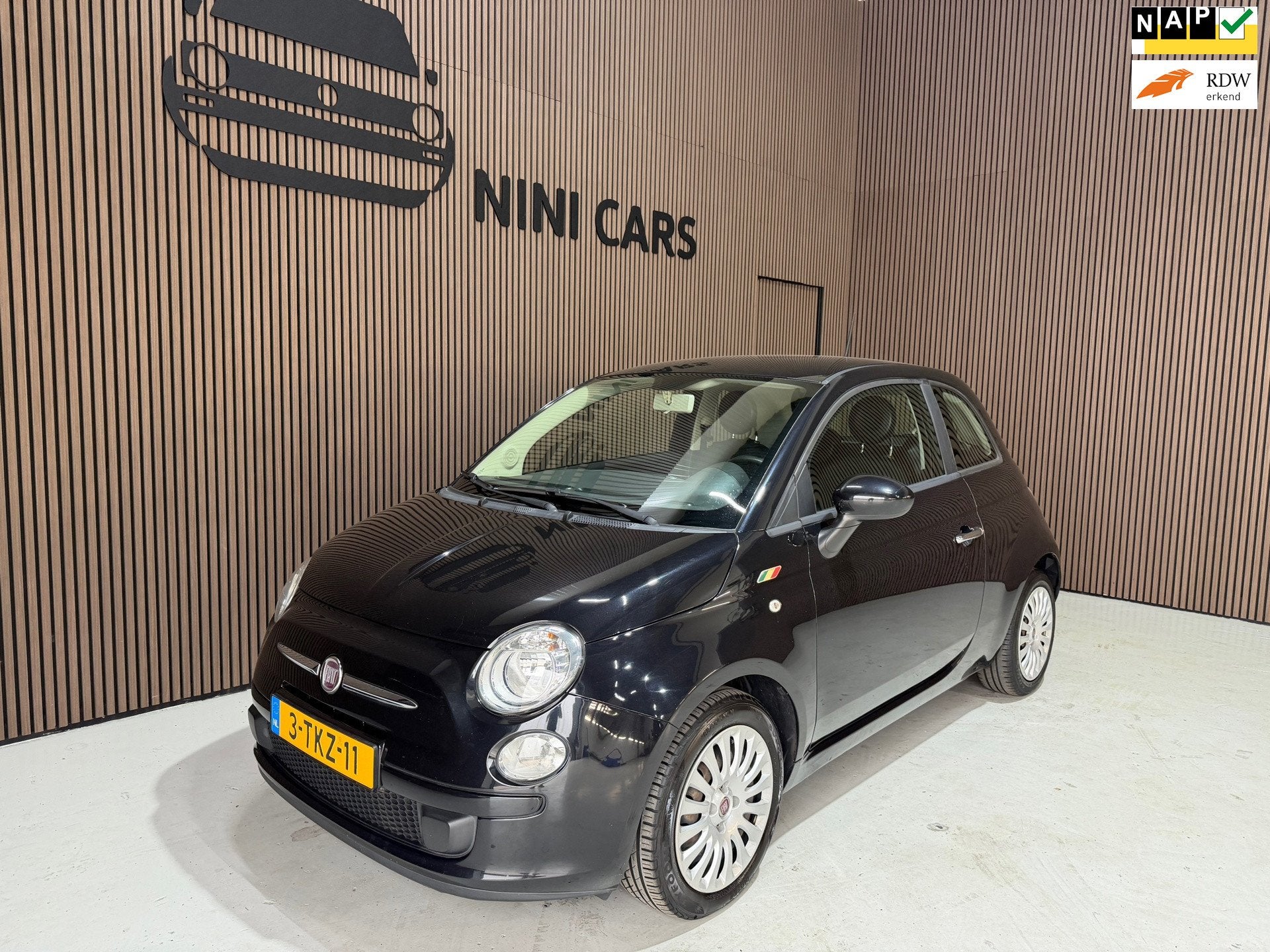 Fiat 500 1.0 TwinAir Pop Leuke nette auto., Gebruikt, Euro 6, 400 kg, Zwart