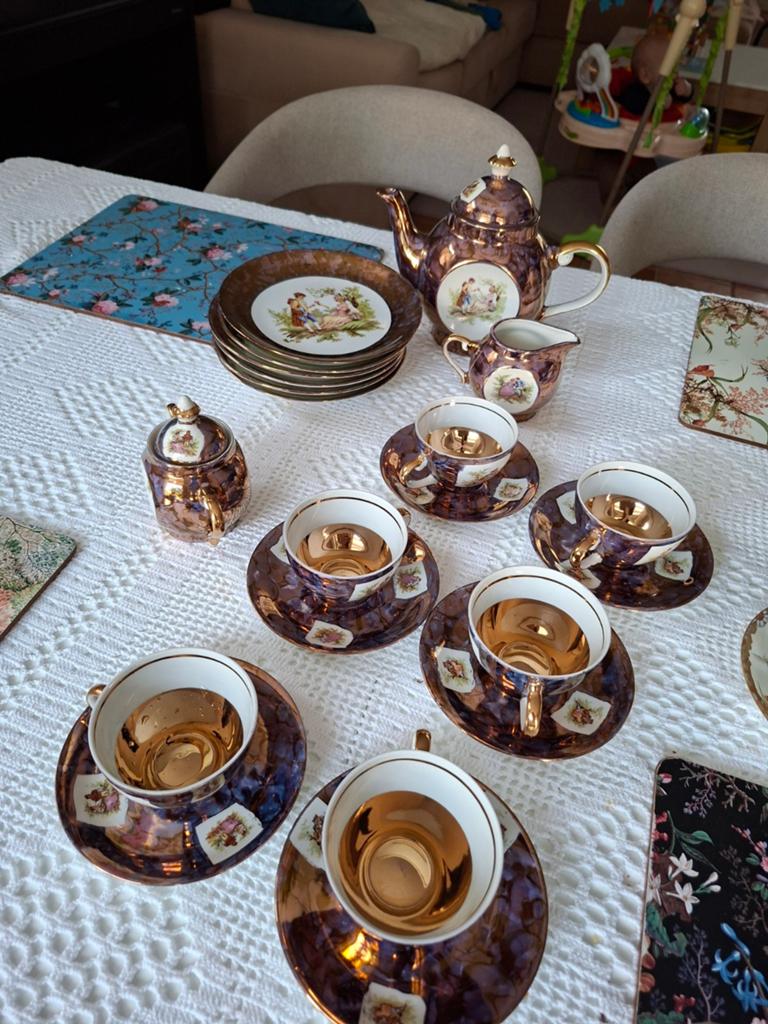 Vintage Pools porseleinen theeservies - Made in Poland, Ophalen of Verzenden