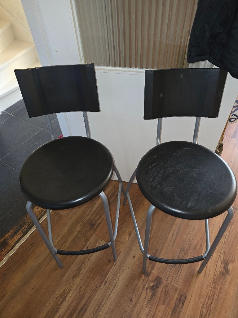 2 Barkrukken IKEA, Huis en Inrichting, Barkrukken, Ophalen, Gebruikt, Met voetsteun, 60 tot 90 cm