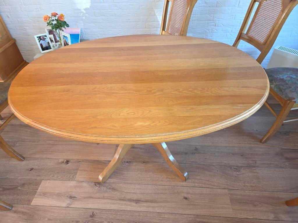 Ovale eiken tafel, Ophalen, Ovaal, 200 cm of meer, 100 tot 150 cm