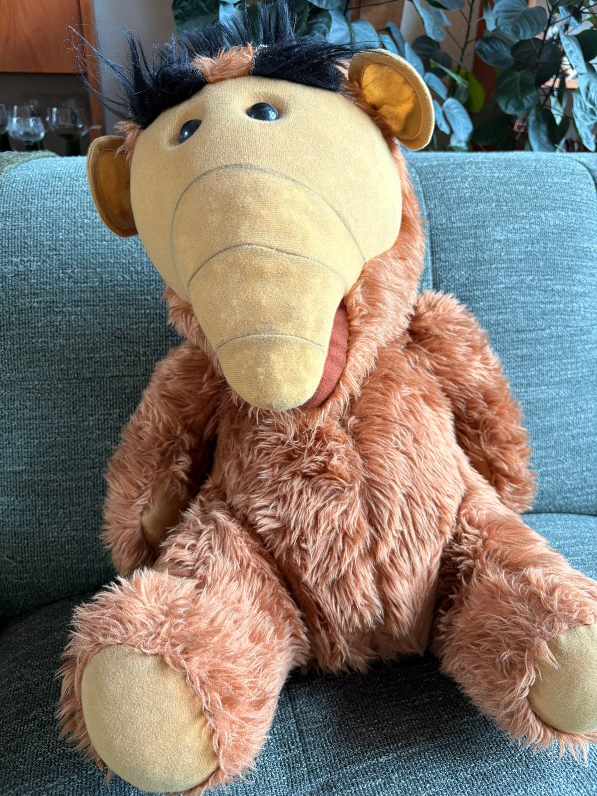 Grote vintage Alf pluche knuffel, nostalgie uit de jaren 80!, Kinderen en Baby's, Ophalen of Verzenden, Gebruikt, Bruin, Overige typen