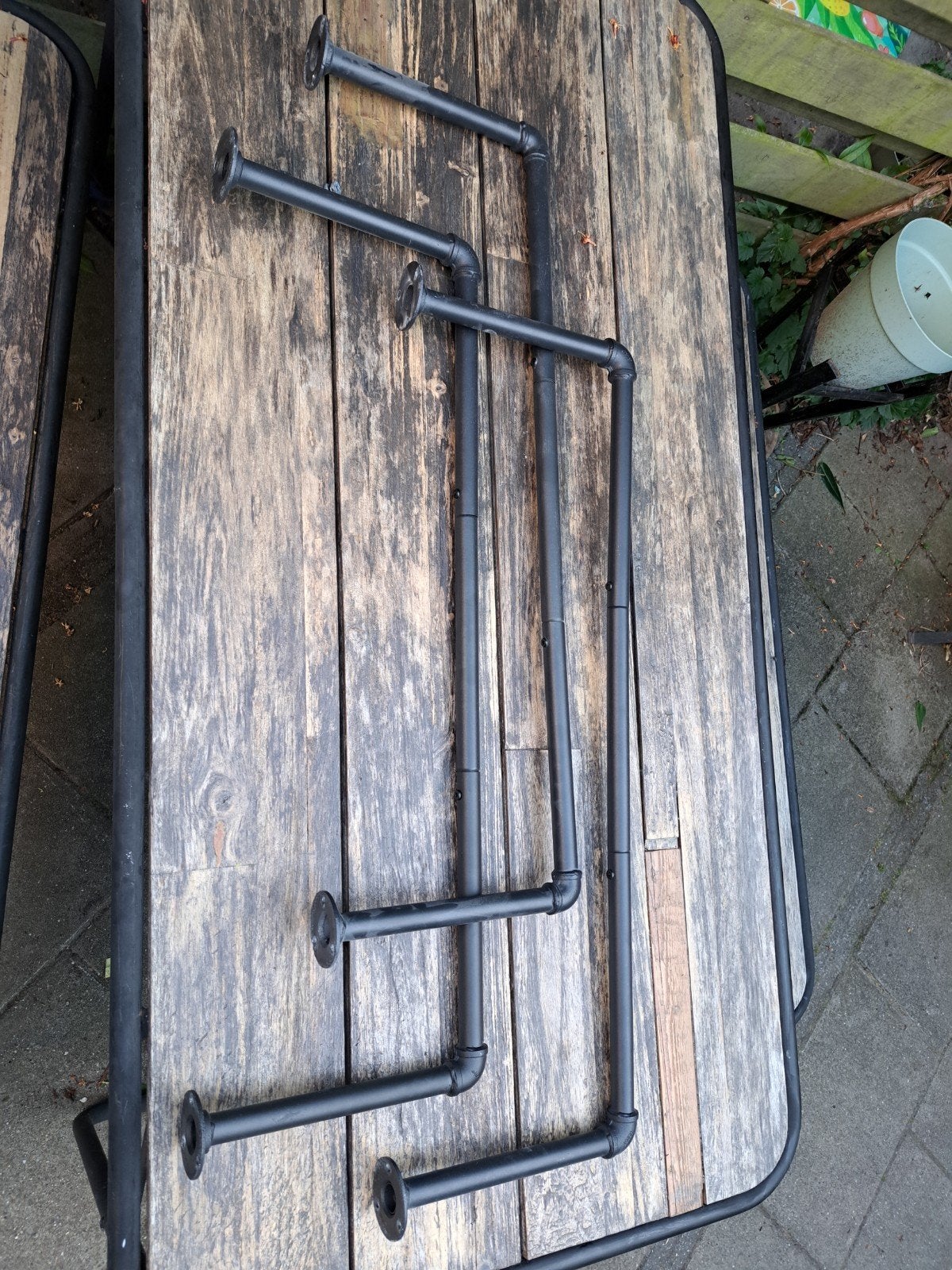 Industriële kapstok/display - Zwart metaal 3 stuks, Huis en Inrichting, Woonaccessoires | Kapstokken, Gebruikt, Wandkapstok, Minder dan 100 cm
