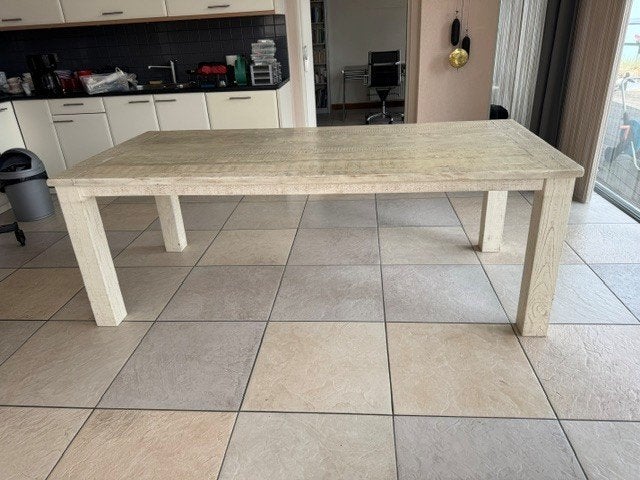 Eettafel, 200 cm of meer, 50 tot 100 cm, Zo goed als nieuw, Rechthoekig