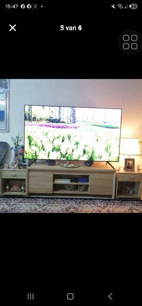 Complete set: TV-meubel, 2 nachtkastjes en salontafel, Gebruikt, 100 tot 150 cm, Ophalen of Verzenden, Minder dan 100 cm