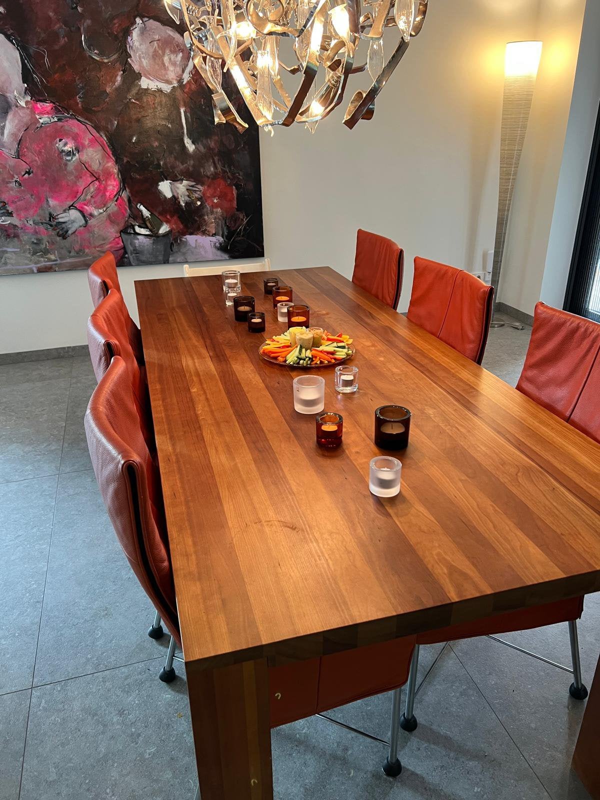 Eetkamertafel kersenhout Bert Plantagie Pure 220 cm, Huis en Inrichting, Tafels | Eettafels, Ophalen, Zo goed als nieuw