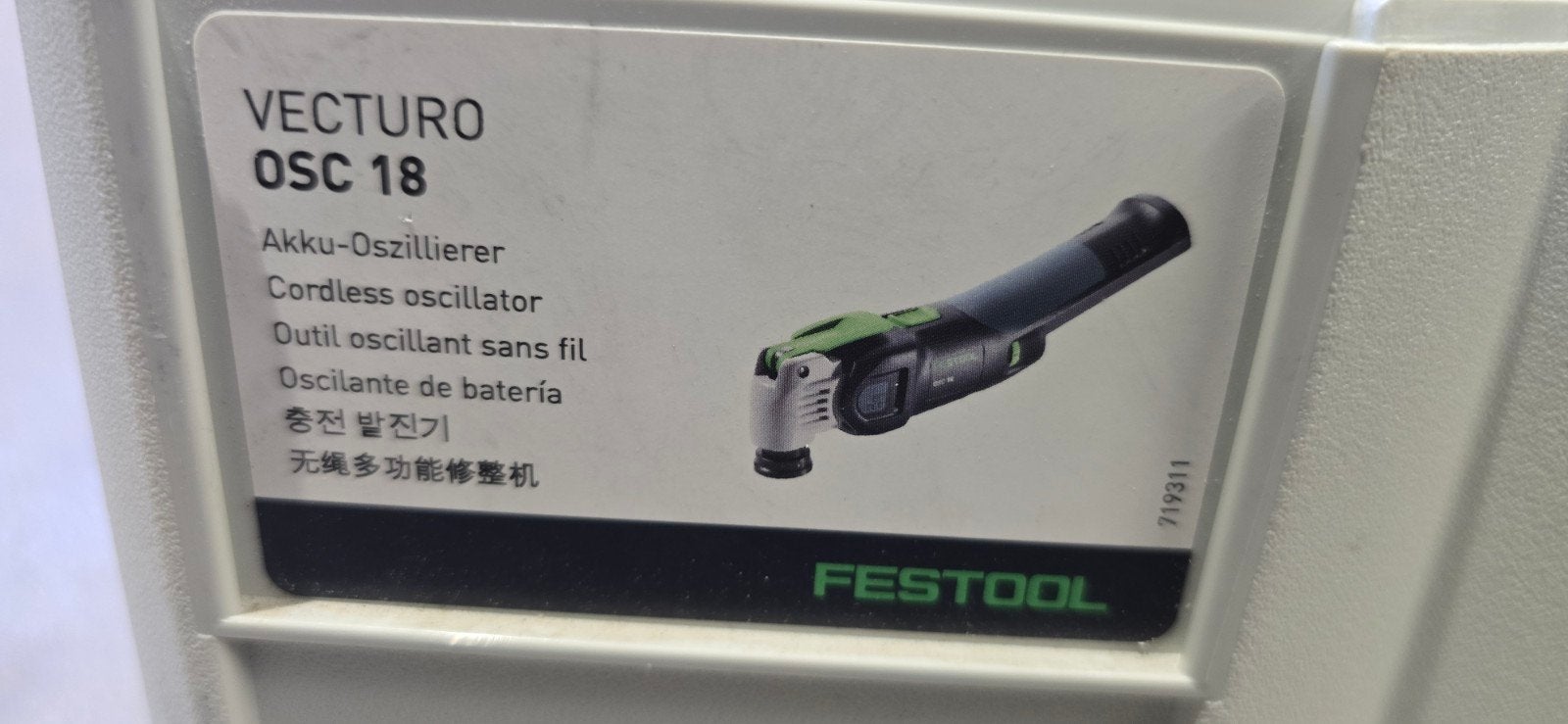 Festool Vecturo OSC 18 Accu-oscillator met oplader, Doe-het-zelf en Verbouw, Gereedschap | Overige machines, Zo goed als nieuw