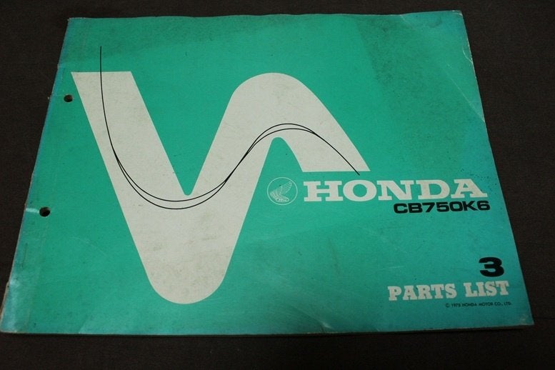 Honda CB750K6 1978 motorcycle parts list CB 750 K6 sohc, Ophalen of Verzenden, Honda
