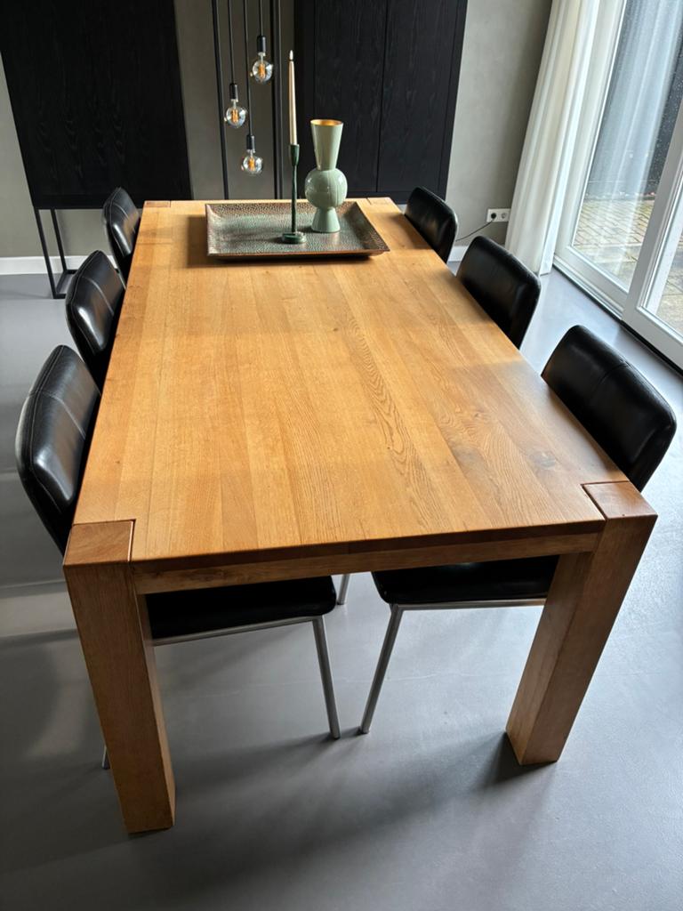 Stevige eikenhouten tafel, Ophalen, Gebruikt, Stoer, robuust, Eikenhout