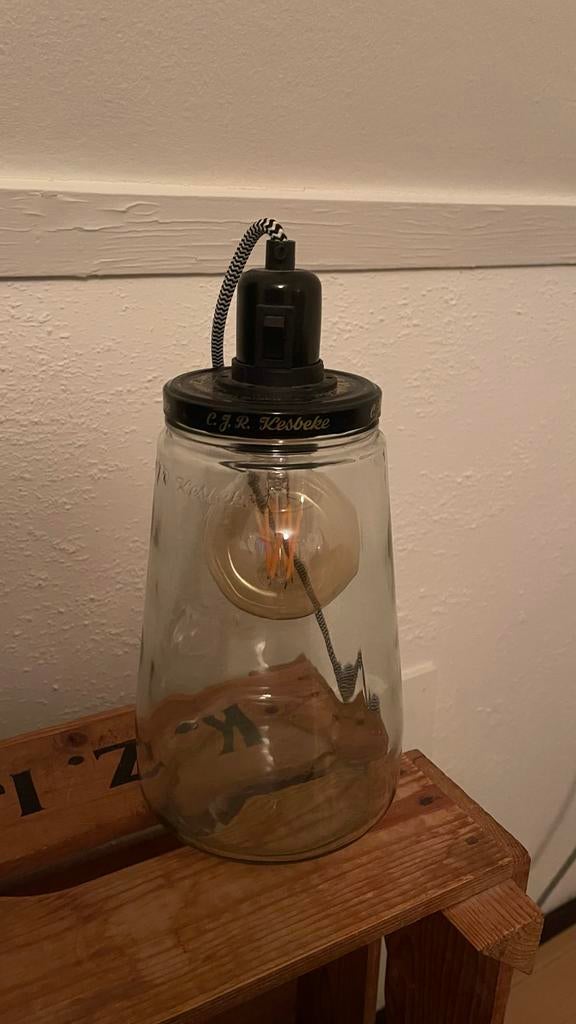 Kesbeke lamp met zwart wit snoer, Huis en Inrichting, Ophalen of Verzenden, Gebruikt