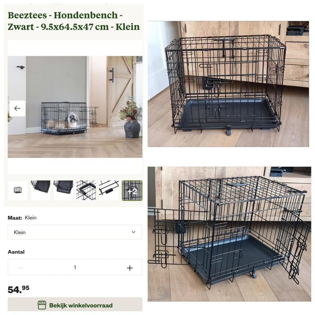 Beeztees kleine Honden Bench Zwart, Ophalen, Zo goed als nieuw, Minder dan 75 cm, Minder dan 65 cm