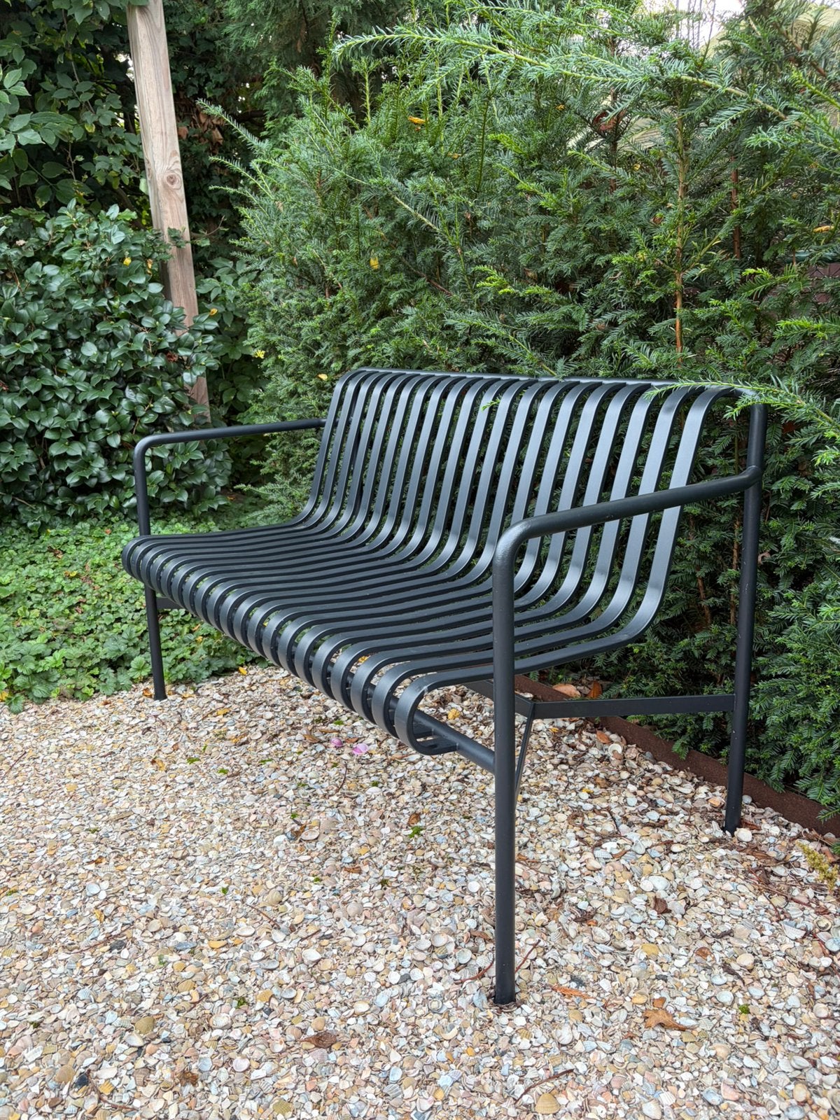 Hay palissade 2,5-zits tuinbank met armleuningen, Tuin en Terras, Ophalen, Zo goed als nieuw