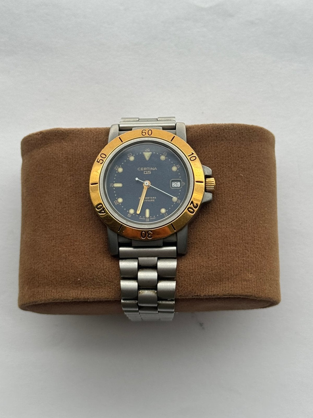 Vintage Certina DS – Sapphire – 100M – Datum – Swiss Made, Ophalen of Verzenden, Zo goed als nieuw, Staal, Overige merken