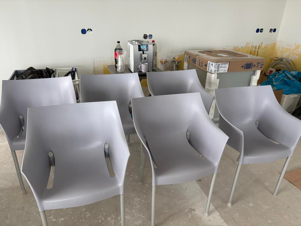 6 Kartell Dr. No stoelen - Lila (Lavendel), Ophalen, Kunststof, Gebruikt, Overige kleuren