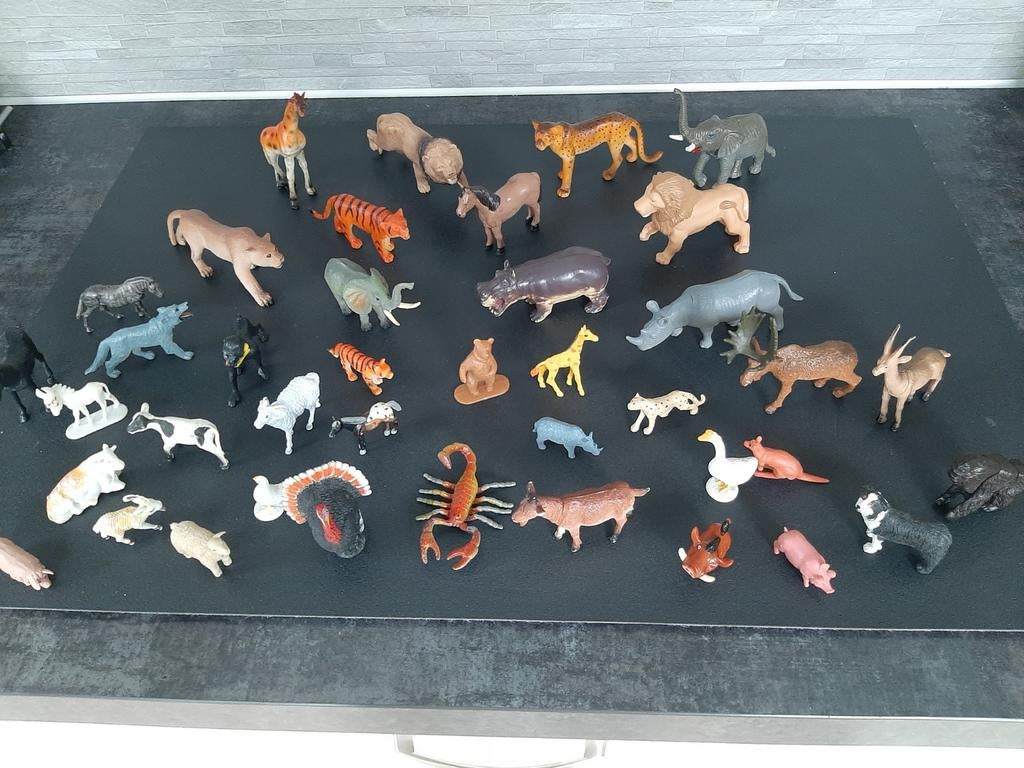 Dieren van de boerderij en dierentuin 40 stuks o.a.pauw-krab, Ophalen of Verzenden