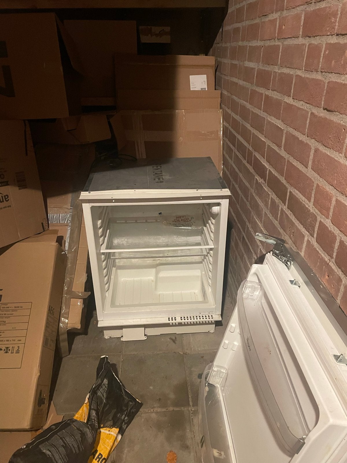 Whirlpool onderbouw koelkast, Ophalen, Gebruikt, 45 tot 60 cm, Met vriesvak
