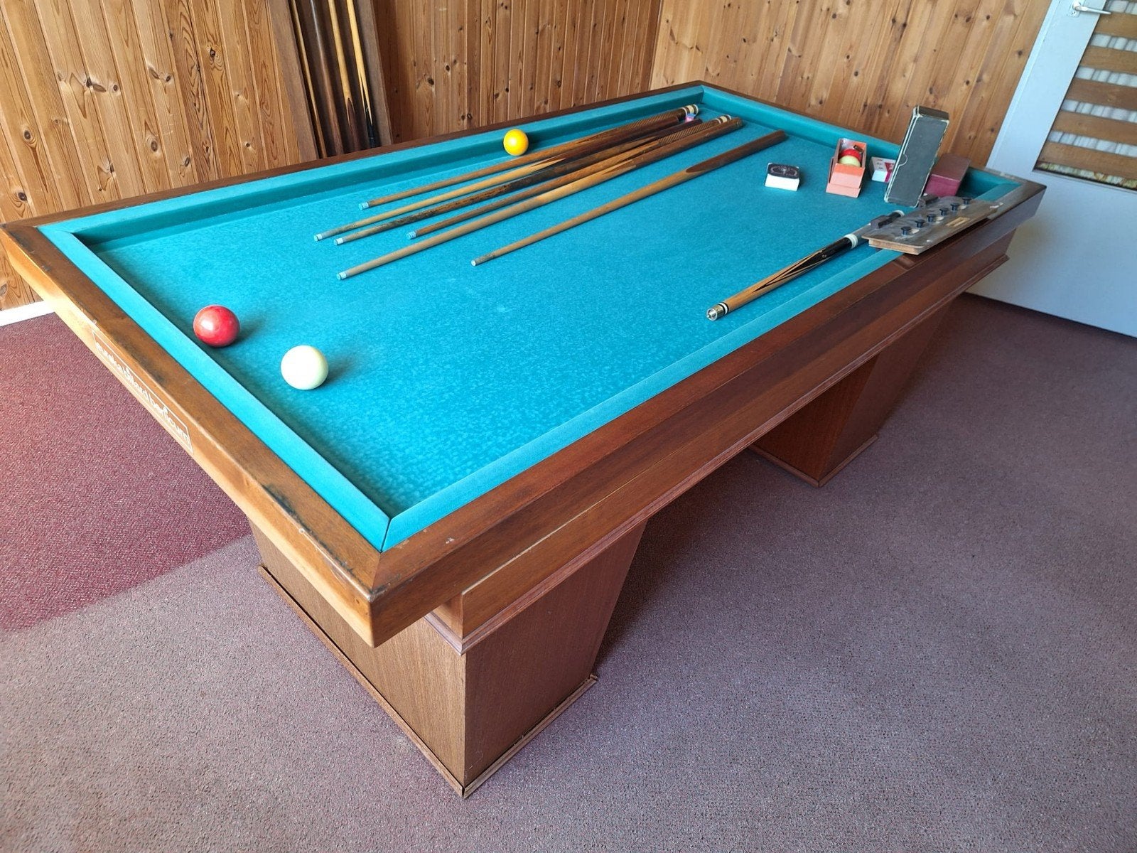 Carambole biljarttafel met leisteen speelveld, Ophalen, Gebruikt, Biljarttafel