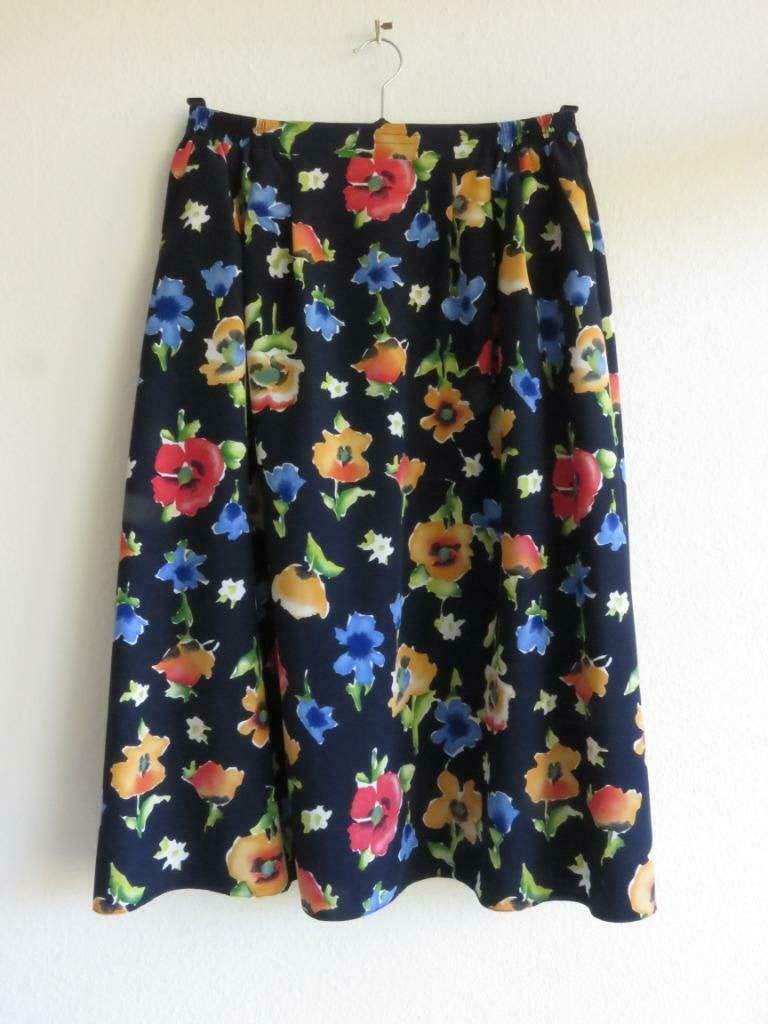 vintage seda modell rok maat 42 Donkerblauw met bloemen, Blauw, Maat 42/44 (L), Ophalen of Verzenden, Zo goed als nieuw