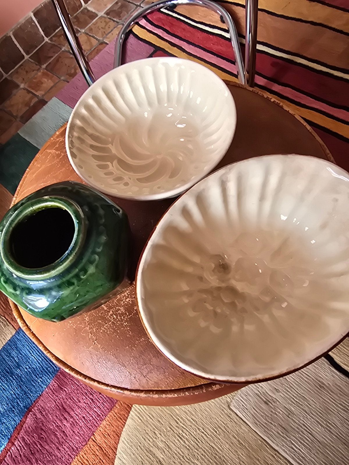 Vintage aardewerk schalen en potje, Verzenden