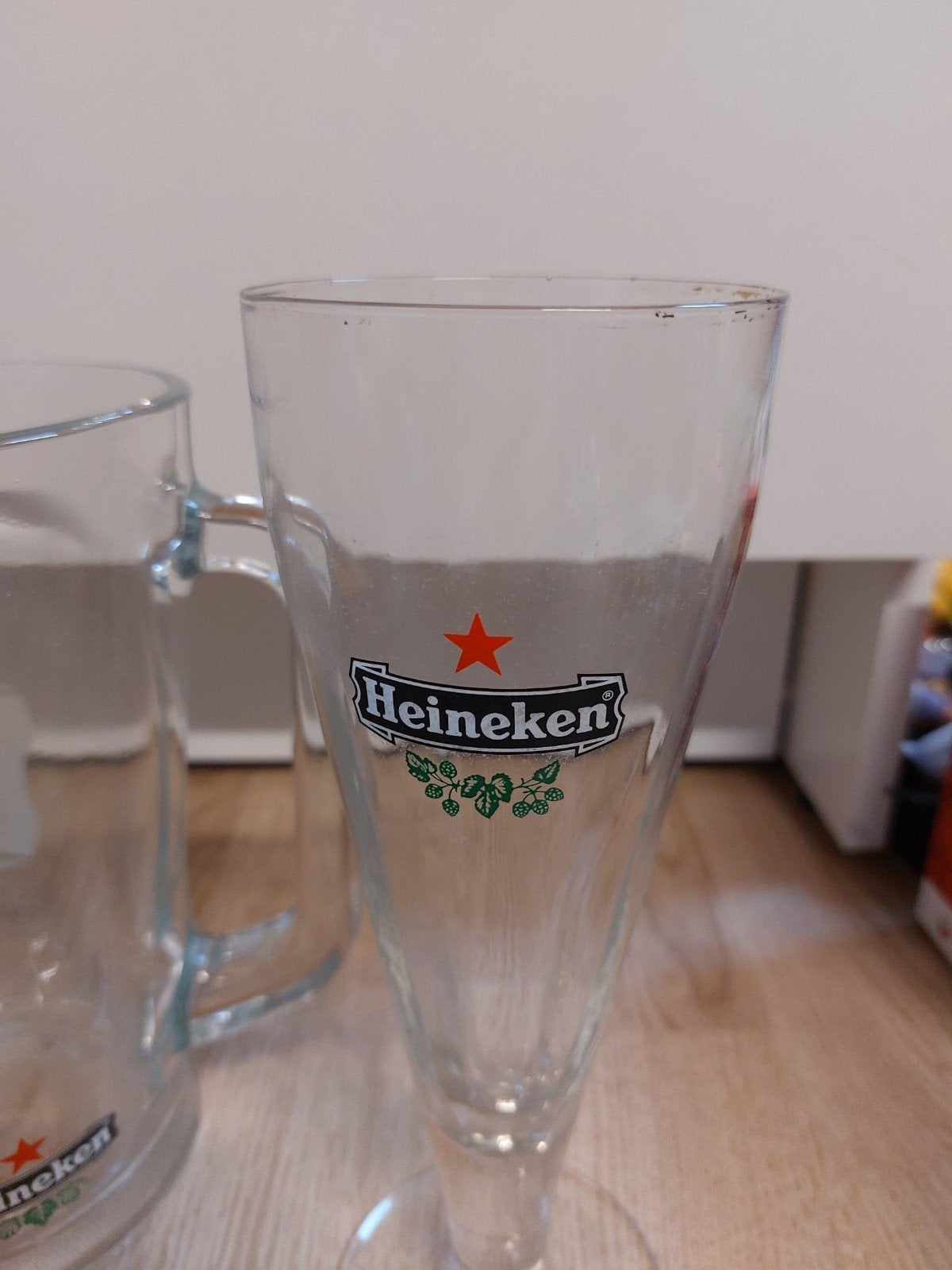 Heineken glazen pitcher met 2 glazen, Ophalen of Verzenden, Bierglas