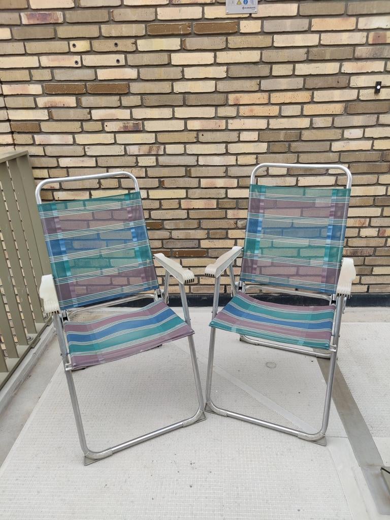 2x Vintage Campingstoelen Opvouwbaar, Ophalen, Gebruikt, Campingstoel