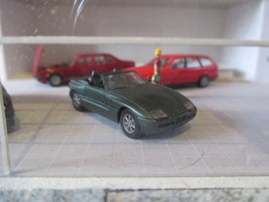 BMW E30 Z1 - Herpa metallic-groen #2, Ophalen of Verzenden, Gebruikt, Auto, Herpa