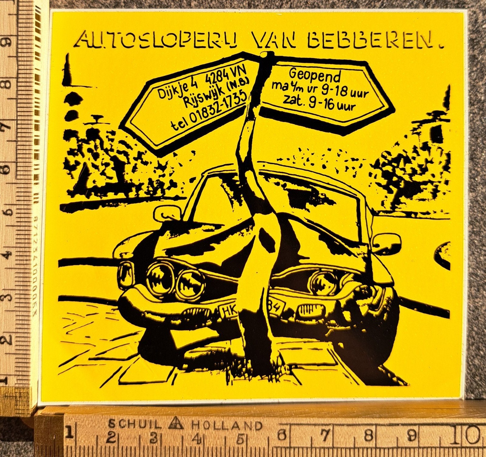 Vintage sticker Autosloperij van Bebberen Citroën DS, Verzamelen, Ophalen of Verzenden, Zo goed als nieuw