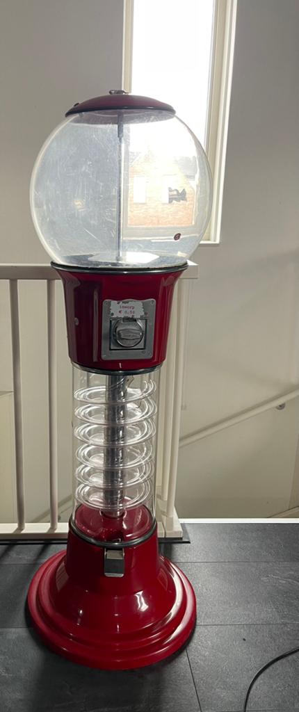 Vintage Snoepautomaat / Gumball Machine - Rood, Ophalen, Gebruikt
