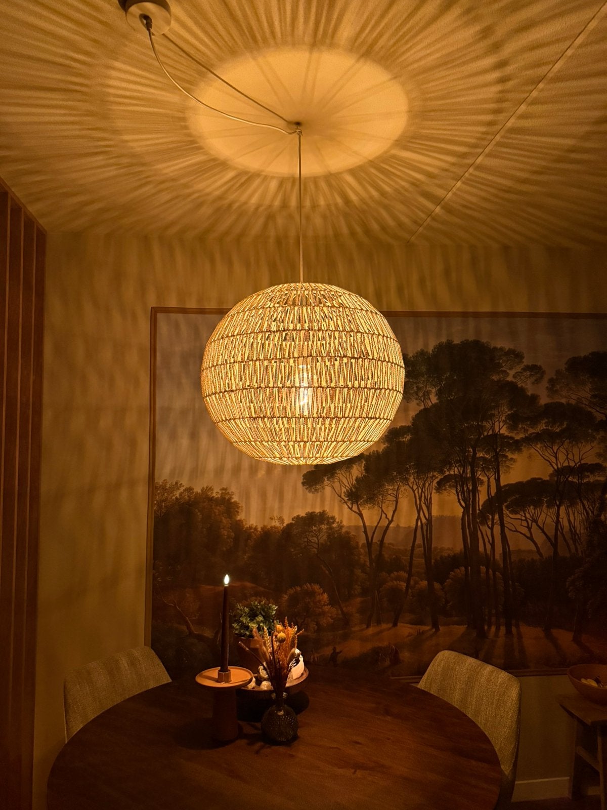 Hanglamp bol, wit, Ophalen