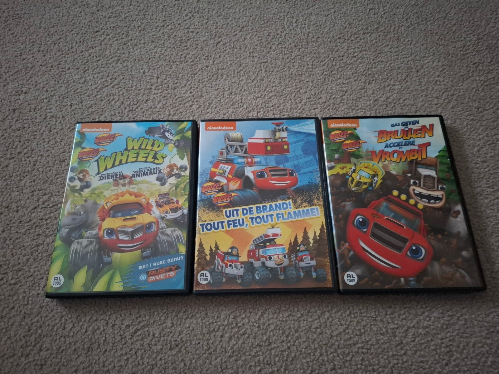 3 dvd's van Blaze en de Monstertrucks, Alle leeftijden, Zo goed als nieuw, Kinderprogramma of -film, Ophalen of Verzenden