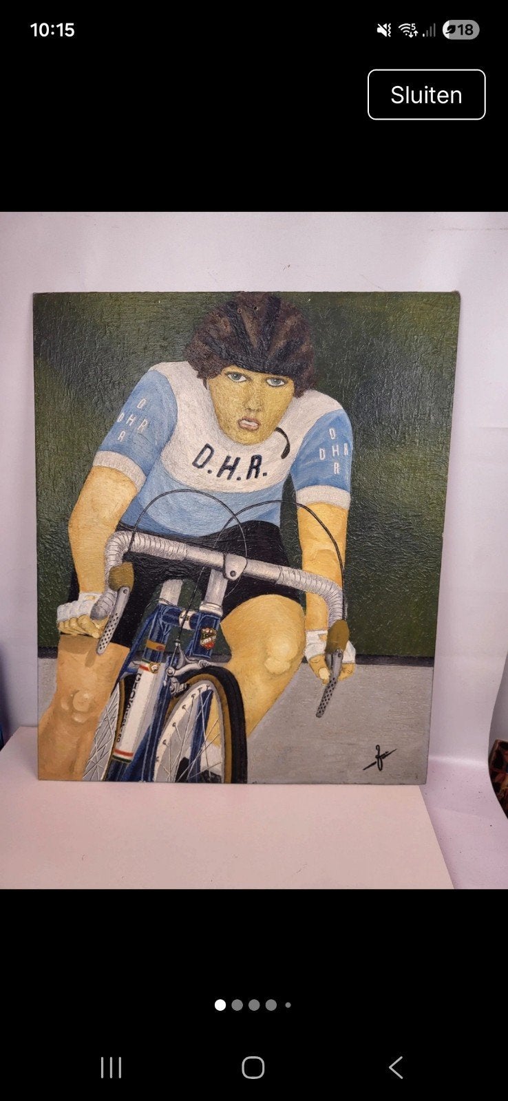 Olieverfschilderij Gios Torino Campagnolo Record, Ophalen of Verzenden