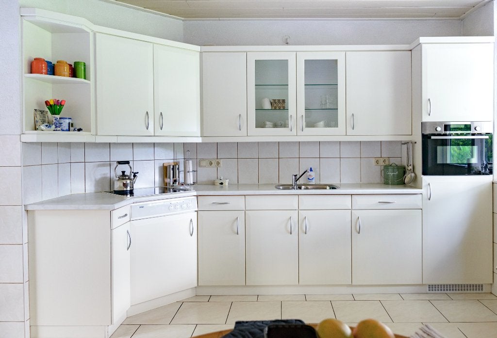 Hoekkeuken (jaren '90), Huis en Inrichting, Keuken | Complete keukens, Ophalen, Gebruikt, Wit, Hoekkeuken