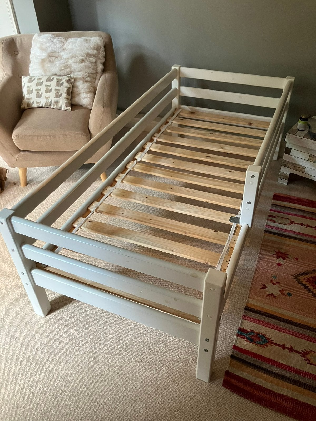 Hoppekids Peuterbed 168x78cm, Ophalen, Gebruikt, Eenpersoons, Wit
