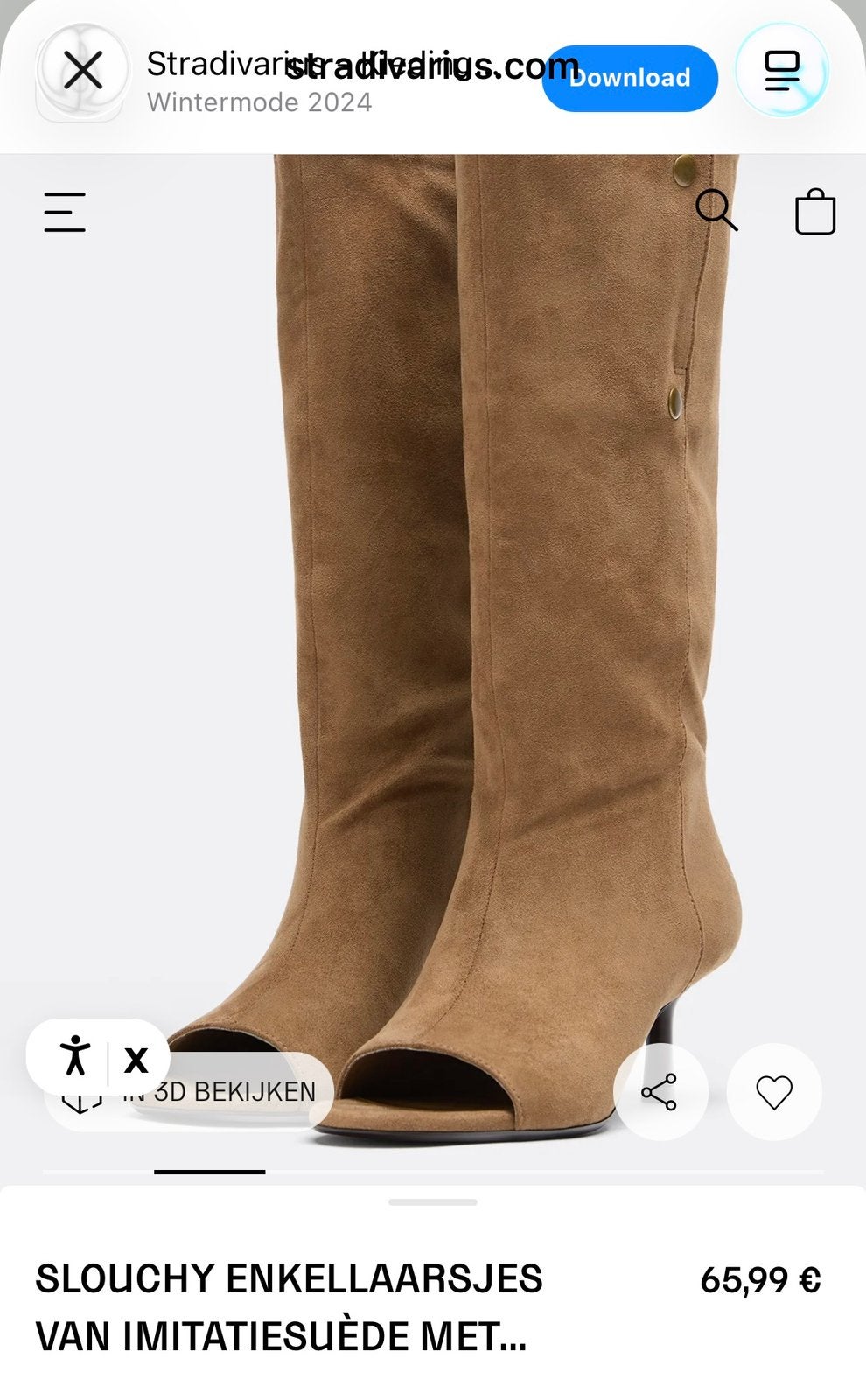 Laarzen nieuw open teen, Hoge laarzen, Beige, Nieuw, Ophalen of Verzenden