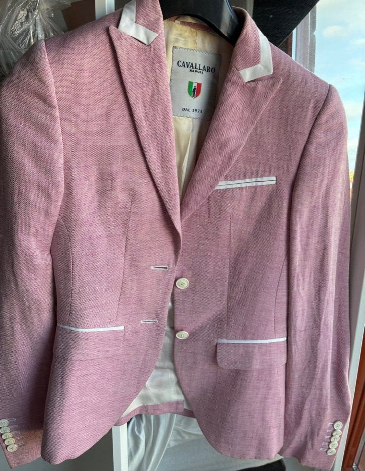 Cavallaro Napoli roze blazer en blouse set, Ophalen, Zo goed als nieuw, Maat 36 (S), Roze