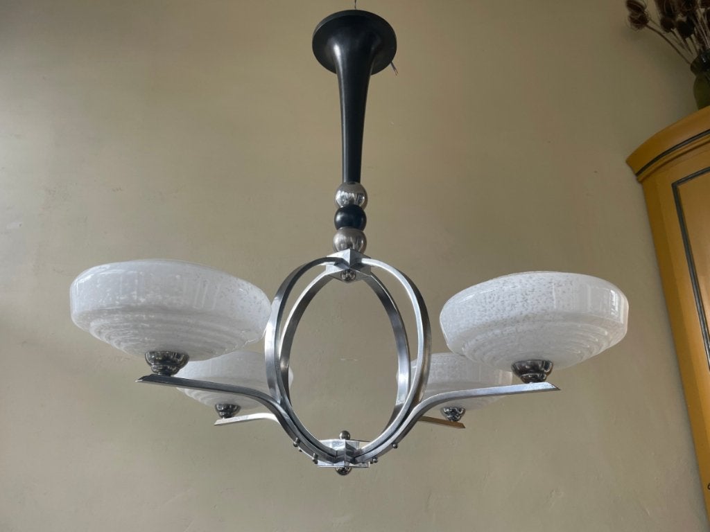 grote Art Deco 1930 Lamp Hanglamp Plafondlamp, Ophalen of Verzenden