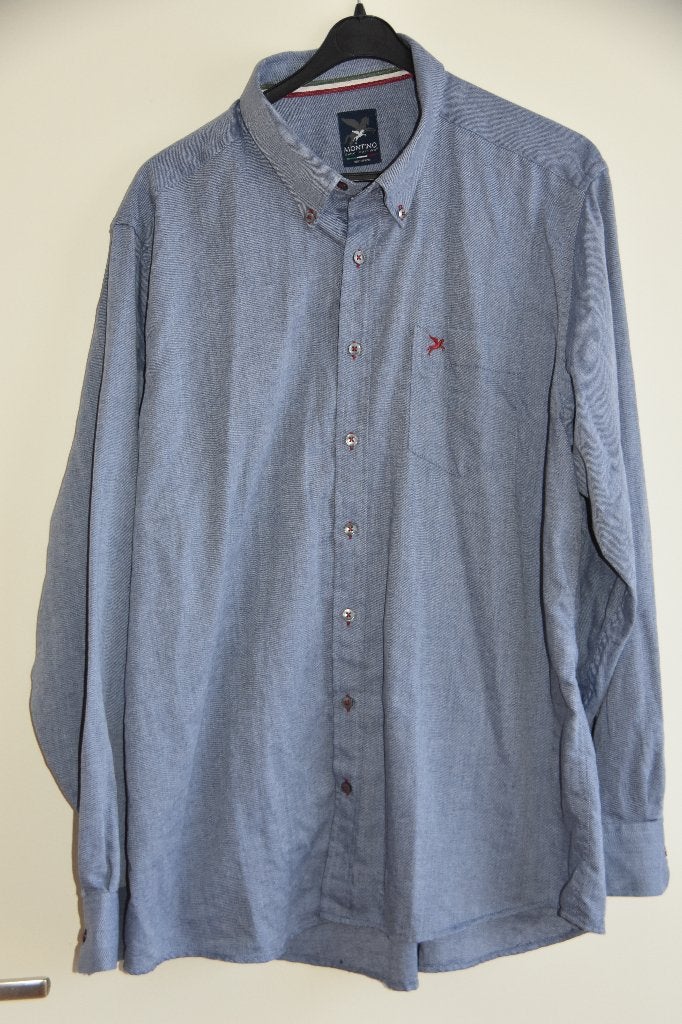 Marc Montino overhemd maat 45 / 46 ( XXL ), Verzenden, Gedragen, Blauw, Overige halswijdtes