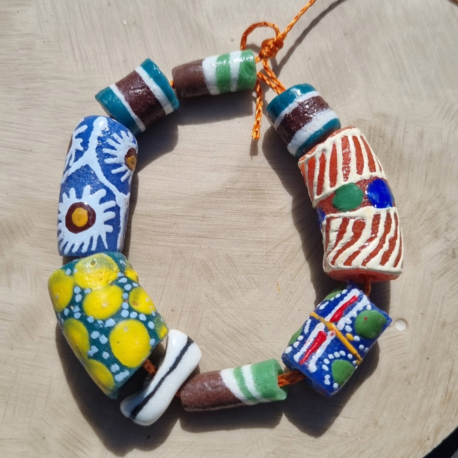 Afrikaanse glaskralen tradebeads Afrika handgemaakt Ghana, Verzenden, Nieuw