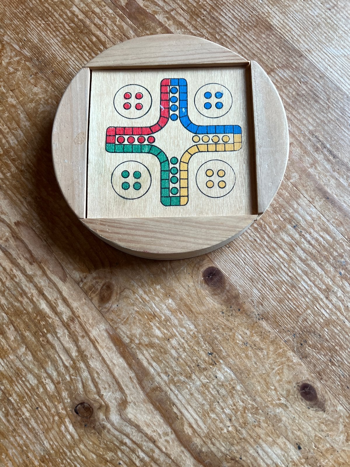 Houten Reisspel Mens Erger Je Niet, Drie of vier spelers, Ophalen of Verzenden, Gebruikt, Reisspel