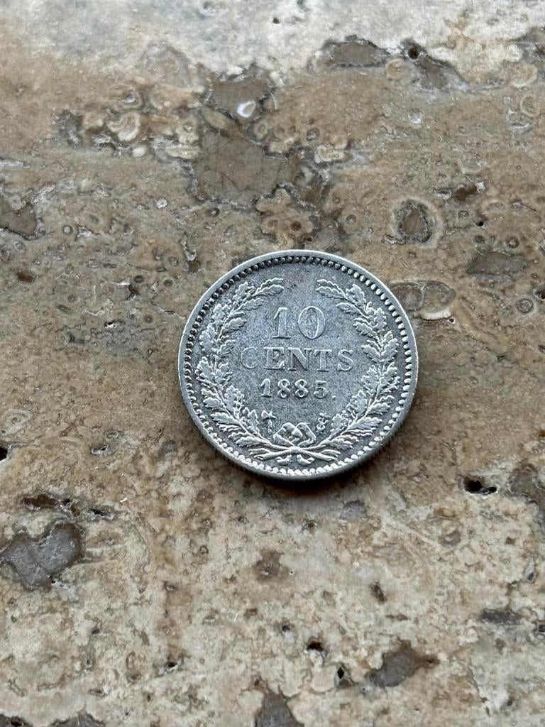 10 cent 1885 Willem III, zeer mooie kwaliteit, Postzegels en Munten, Munten | Nederland, Koning Willem III, Zilver, Ophalen of Verzenden