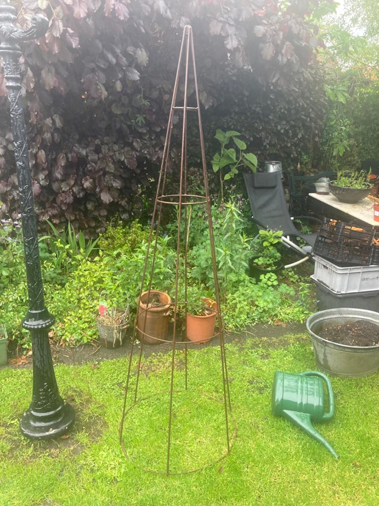 Metalen Obelisk Klimrek voor Tuinplanten -  ruim 180cm Hoog, Tuin en Terras, Ophalen, Klimplanten