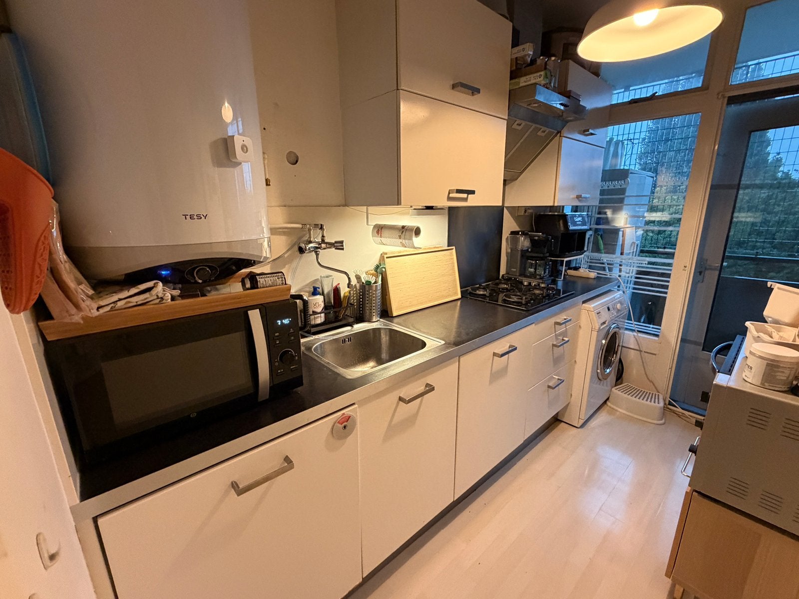 IKEA Kitchen 3m Oven, Microwave, Fridge, Gas Hob & Extractor, Ophalen, Wit, Enkelwandige keuken, Zo goed als nieuw