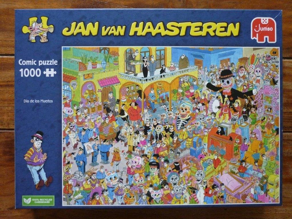 Dia de los Muertos 1000 st. - Jan van Haasteren puzzel, Ophalen of Verzenden, 500 t/m 1500 stukjes, Zo goed als nieuw, Legpuzzel
