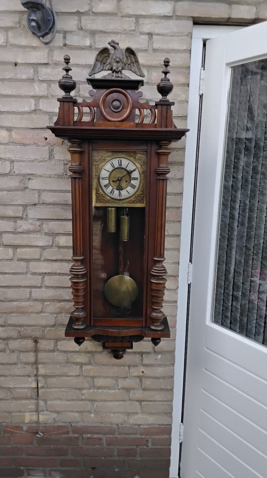 grote antieke 2 gewichten regulateur 132 cm hoog, Antiek en Kunst, Ophalen