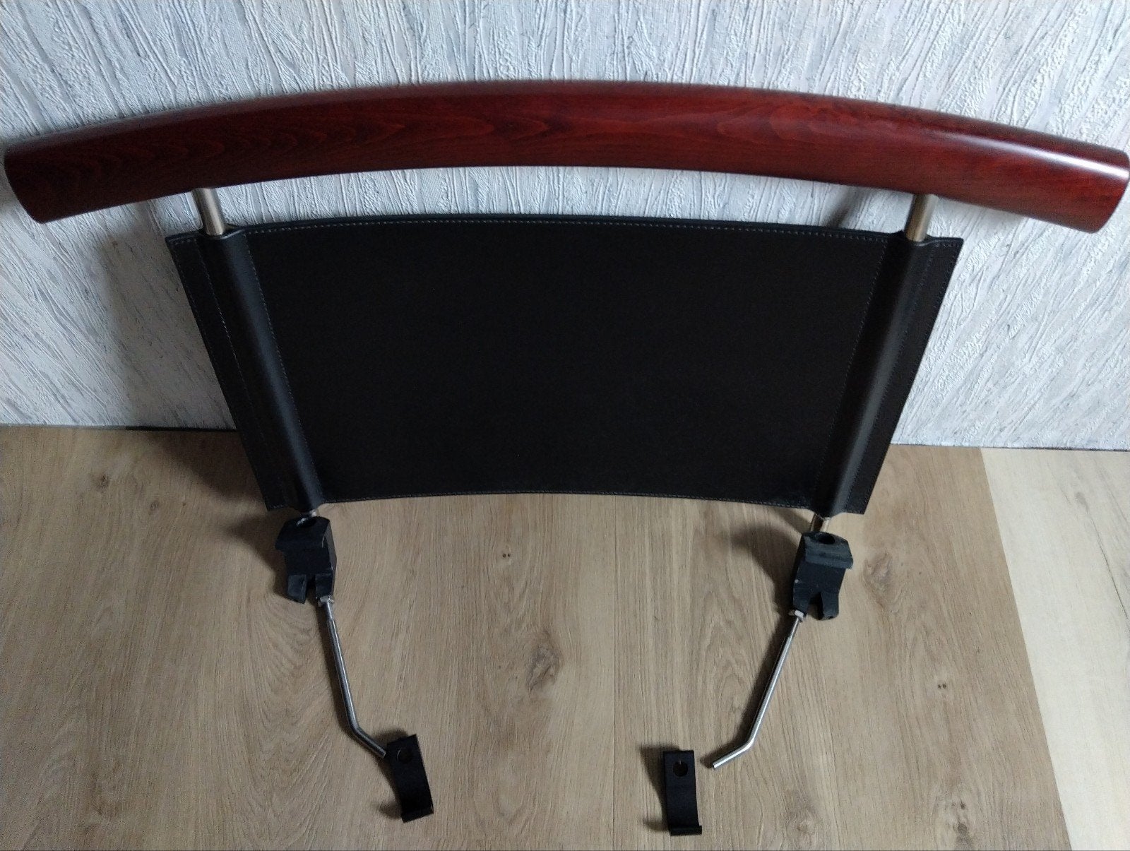 2x Hoofdschutbord voor Auping 2 persoons bed. Zwart/Mahonie., Ophalen, Gebruikt, Zwart, Tweepersoons