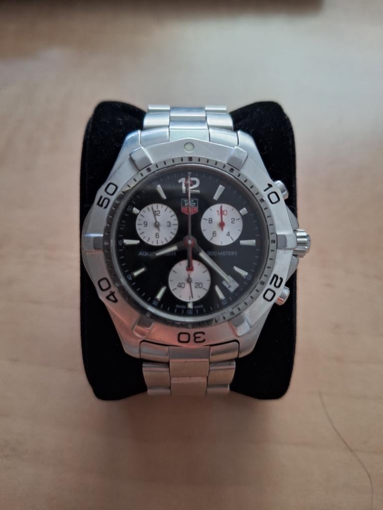 TAG Heuer Aquaracer Chronograaf Herenhorloge CAF1110, Staal, Staal, Polshorloge, Ophalen of Verzenden