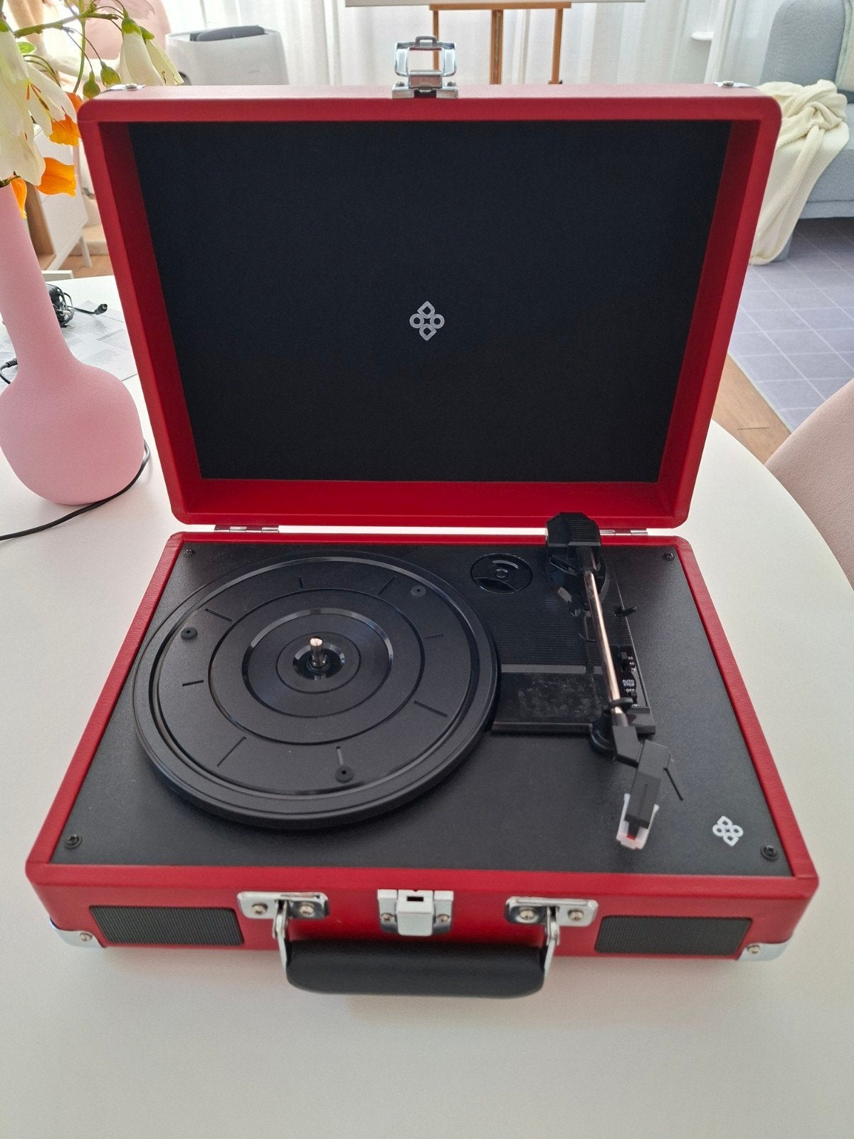Rode draagbare platenspeler - Dutch Original, Ophalen, Zo goed als nieuw, Platenspeler, Overige merken