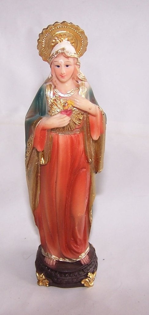 Beeldje heilige Maria. Polystone. H 14,5cm. Nwst., Ophalen of Verzenden, Nieuw, Beeld(je), Christendom | Katholiek