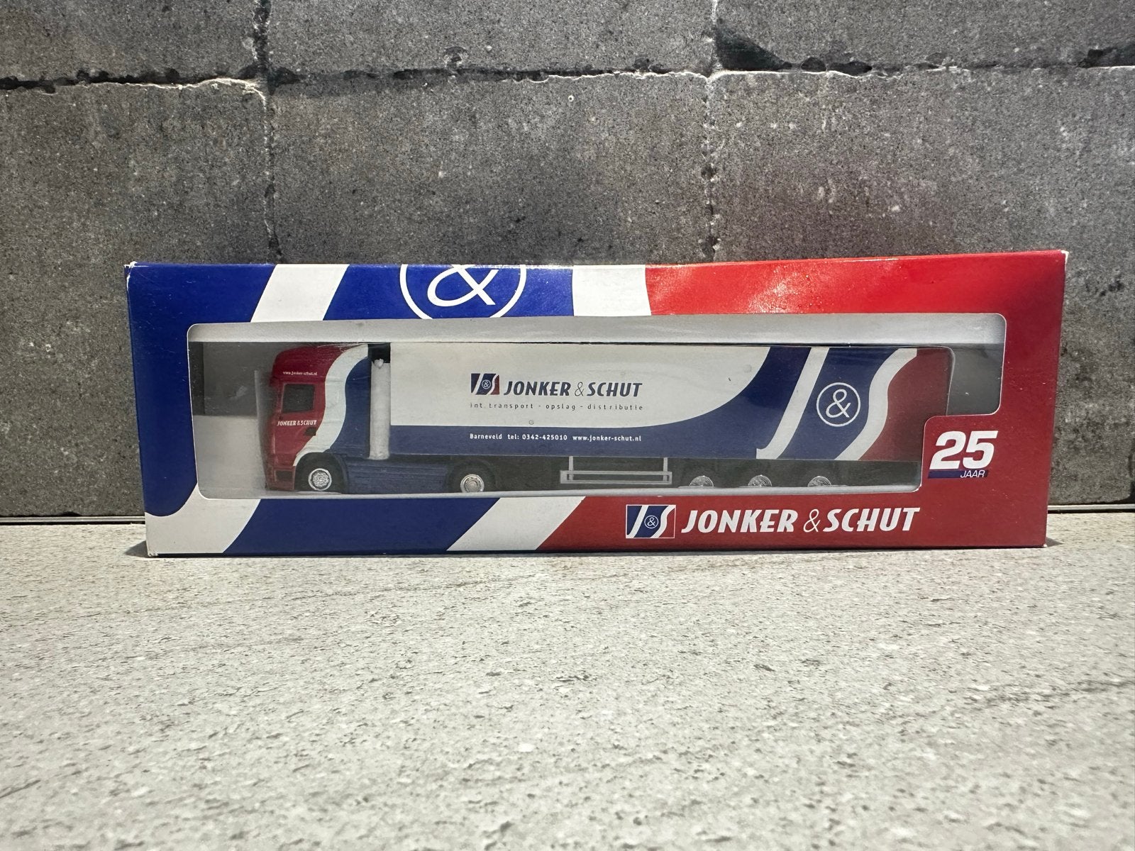 WSI Jonker & Schut Scania R(5) Topline met kastenoplegger, Overige merken, 1:32 tot 1:50, Nieuw, Ophalen of Verzenden