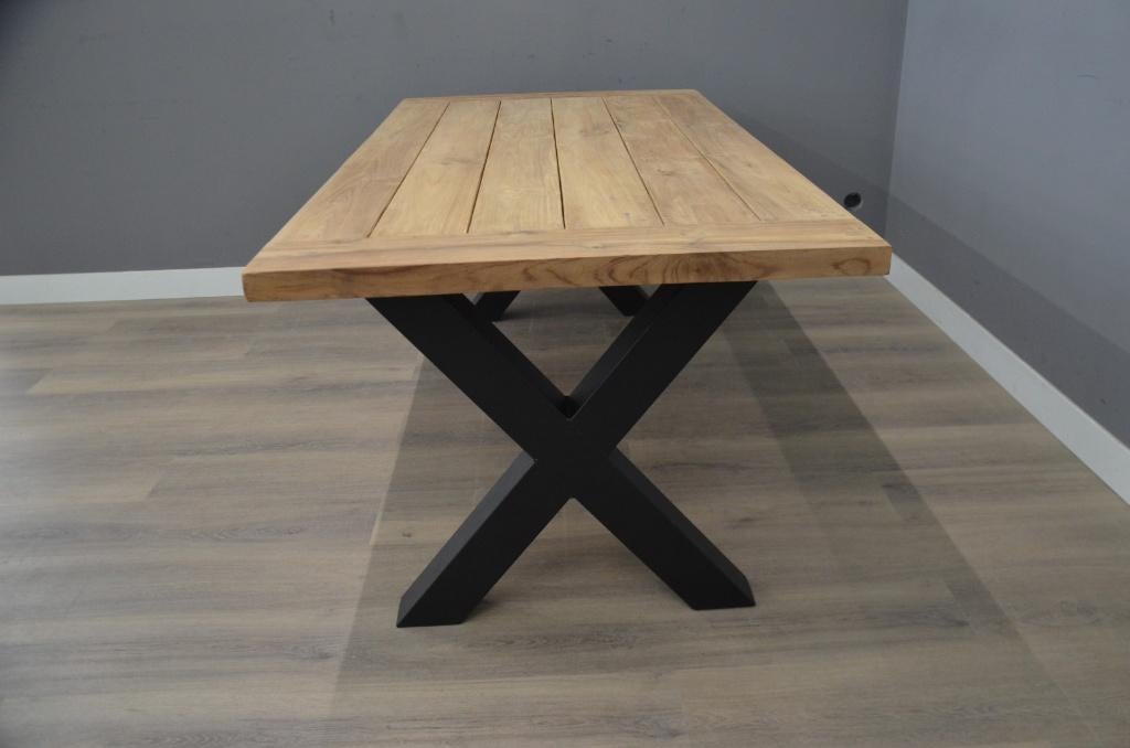 Teak tuintafel 200 cm X poot, Tuin en Terras, Tuintafels, Ophalen of Verzenden, Nieuw, Rechthoekig, Teakhout