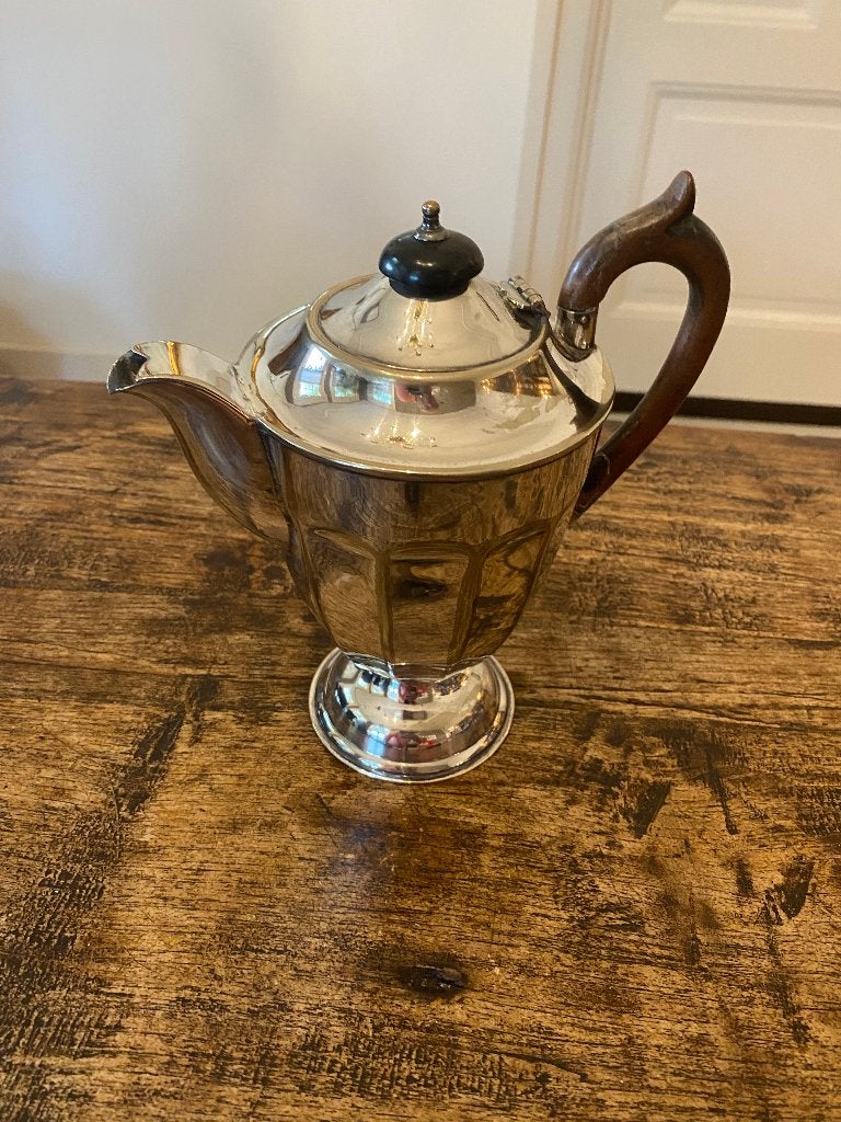 Antiek, brocante verzilverde koffiekan/koffiepot, Ophalen of Verzenden